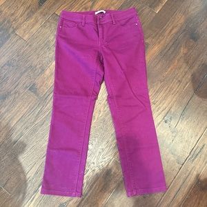 WHITE HOUSE BLACK MARKET WOMEN'S RHINESTONE STUD PURPLE JEANS SZ 4